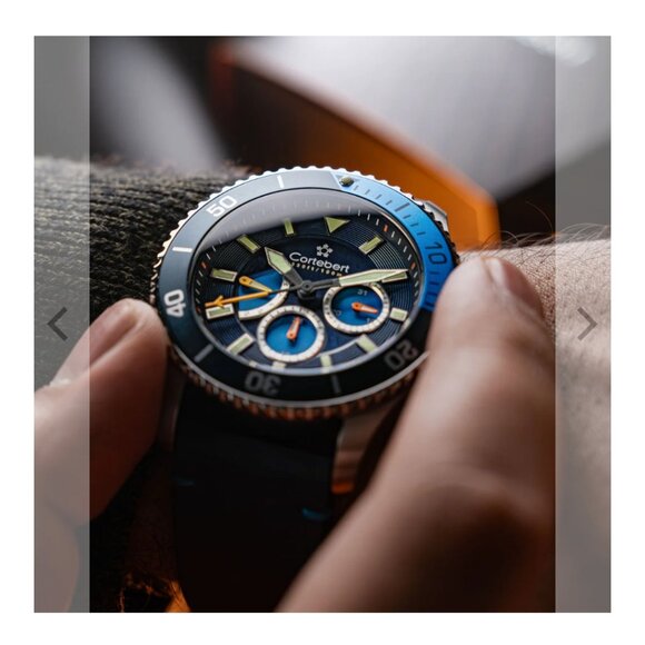 Cortebert Cobalt Cascade Toulon Multifunction Men's Wristwatch - Picture 3 of 7